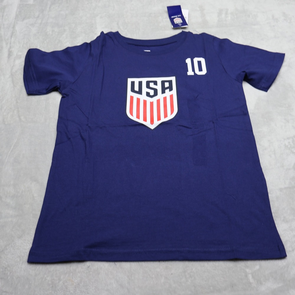 US Soccer Shirt Youth Medium 8/10 Blue Football Christian Pulisic#10 $15 NEW